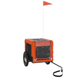 Pet Bike Trailer Orange and Black Oxford Fabric&Iron - Top-Down View