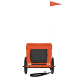 Pet Bike Trailer Orange and Black Oxford Fabric&Iron - 45-Degree Angle