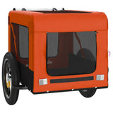 Pet Bike Trailer Orange and Black Oxford Fabric&Iron - Rear View