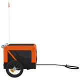 Pet Bike Trailer Orange and Black Oxford Fabric&Iron - Close-Up Angle