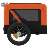 Pet Bike Trailer Orange and Black Oxford Fabric&Iron - Low Angle