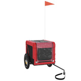 Pet Bike Trailer Red and Black Oxford Fabric&Iron - Top-Down View