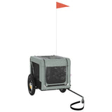 Pet Bike Trailer Grey and Black Oxford Fabric&Iron - Top-Down View