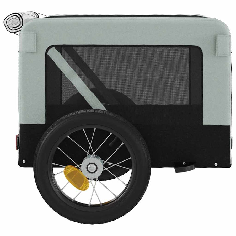 Pet Bike Trailer Grey and Black Oxford Fabric&Iron