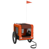 Pet Bike Trailer Orange and Black Oxford Fabric&Iron - Side View