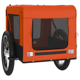 Pet Bike Trailer Orange and Black Oxford Fabric&Iron - Rear View