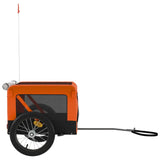 Pet Bike Trailer Orange and Black Oxford Fabric&Iron - Close-Up Angle