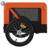 Pet Bike Trailer Orange and Black Oxford Fabric&Iron - Low Angle