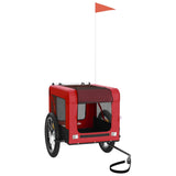 Pet Bike Trailer Red and Black Oxford Fabric&Iron - Side View