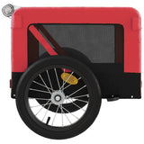 Pet Bike Trailer Red and Black Oxford Fabric&Iron - Rear View