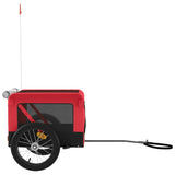 Pet Bike Trailer Red and Black Oxford Fabric&Iron - Close-Up Angle