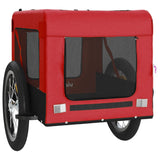 Pet Bike Trailer Red and Black Oxford Fabric&Iron - Low Angle
