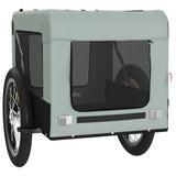 Pet Bike Trailer Grey and Black Oxford Fabric&Iron - Rear View