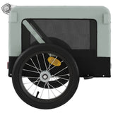 Pet Bike Trailer Grey and Black Oxford Fabric&Iron - Low Angle