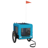 Pet Bike Trailer Blue and Black Oxford Fabric&Iron - Front View