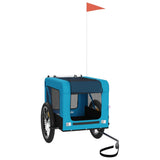 Pet Bike Trailer Blue and Black Oxford Fabric&Iron - Side View