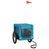 Pet Bike Trailer Blue and Black Oxford Fabric&Iron - Top-Down View