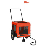 Pet Bike Trailer Orange and Black Oxford Fabric and Iron