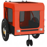 Pet Bike Trailer Orange and Black Oxford Fabric and Iron - Rear View