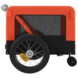 Pet Bike Trailer Orange and Black Oxford Fabric and Iron - Low Angle