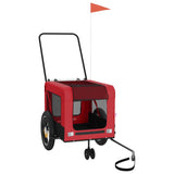 Pet Bike Trailer Red and Black Oxford Fabric and Iron - Front View