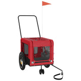 Pet Bike Trailer Red and Black Oxford Fabric and Iron - Side View