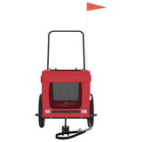 Pet Bike Trailer Red and Black Oxford Fabric and Iron - 45-Degree Angle