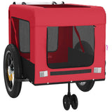 Pet Bike Trailer Red and Black Oxford Fabric and Iron - Rear View