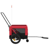Pet Bike Trailer Red and Black Oxford Fabric and Iron - Close-Up Angle