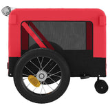 Pet Bike Trailer Red and Black Oxford Fabric and Iron - Low Angle