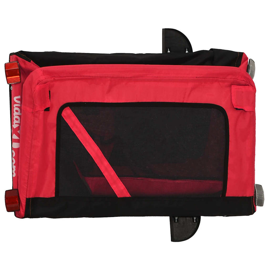 Pet Bike Trailer Red and Black Oxford Fabric and Iron