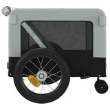 Pet Bike Trailer Grey and Black Oxford Fabric and Iron - Low Angle