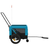 Pet Bike Trailer Blue and Black Oxford Fabric and Iron - Close-Up Angle