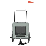 Pet Bike Trailer Grey and Black Oxford Fabric and Iron - 45-Degree Angle
