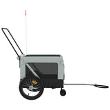 Pet Bike Trailer Grey and Black Oxford Fabric and Iron - Close-Up Angle