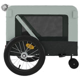 Pet Bike Trailer Grey and Black Oxford Fabric and Iron - Low Angle