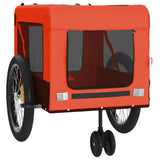 Pet Bike Trailer Orange and Black Oxford Fabric and Iron - Rear View