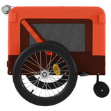 Pet Bike Trailer Orange and Black Oxford Fabric and Iron - Low Angle