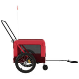 Pet Bike Trailer Red and Black Oxford Fabric and Iron - Close-Up Angle