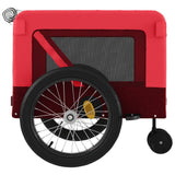 Pet Bike Trailer Red and Black Oxford Fabric and Iron - Low Angle