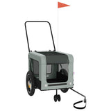 Pet Bike Trailer Grey and Black Oxford Fabric and Iron - Front View