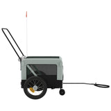 Pet Bike Trailer Grey and Black Oxford Fabric and Iron - Close-Up Angle