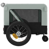 Pet Bike Trailer Grey and Black Oxford Fabric and Iron - Low Angle