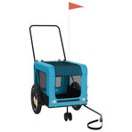 Pet Bike Trailer Blue and Black Oxford Fabric and Iron