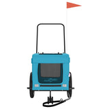 Pet Bike Trailer Blue and Black Oxford Fabric and Iron - 45-Degree Angle
