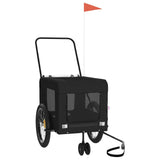 Pet Bike Trailer Black Oxford Fabric and Iron - Top-Down View