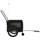 Pet Bike Trailer Black Oxford Fabric and Iron - Close-Up Angle