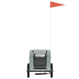 Pet Bike Trailer Grey Oxford Fabric and Iron - Top-Down View