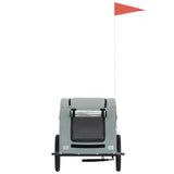 Pet Bike Trailer Grey Oxford Fabric and Iron - Top-Down View