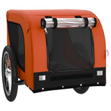 Pet Bike Trailer Orange and Black Oxford Fabric and Iron - Top-Down View